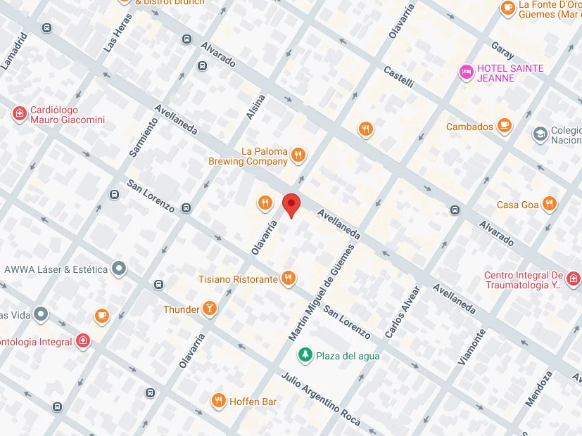 Mapa de la zona con la ubicación de Arco en Mar del Plata